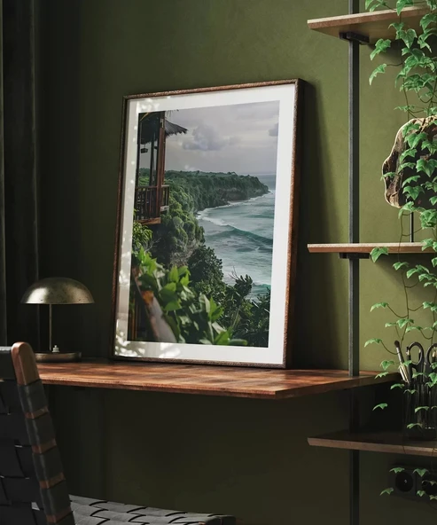 Çerçevesiz Poster Okyanusa Açılan Pencere - Resim 3