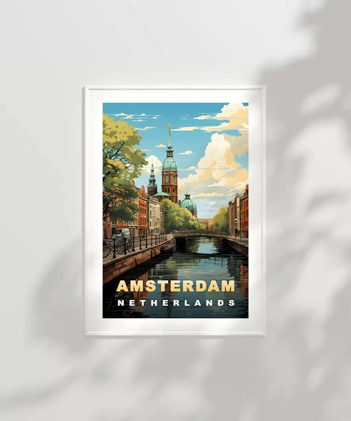 Çerçevesiz Poster Amsterdam’ın İkonik Kanalları - Resim 2