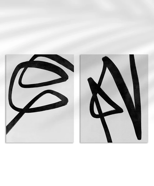 Çerçevesiz Poster Dinamizm Temalı Monokrom 2'li ürün görseli