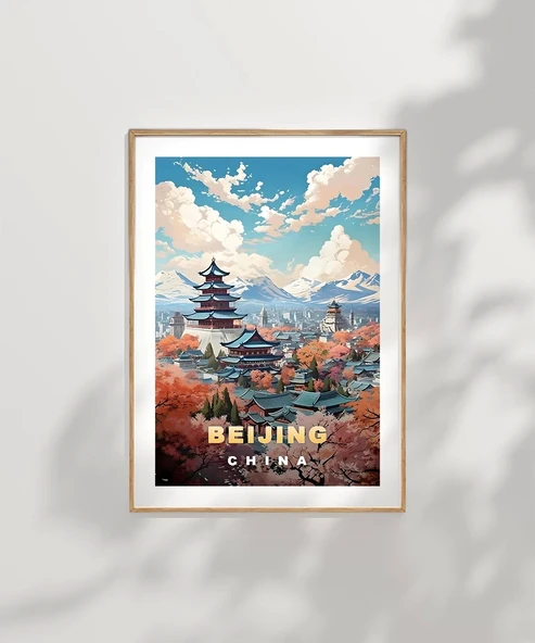 Çerçevesiz Poster Tarihi Beijing Tapınakları - Resim 7
