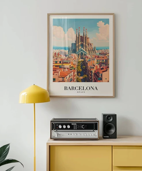 Çerçevesiz Poster Barcelona Mimari - Resim 5