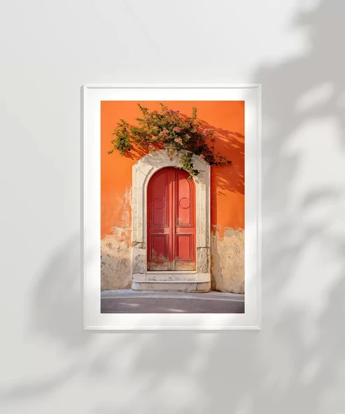 Çerçevesiz Poster Akdeniz Kırmızı Kapı - Resim 2