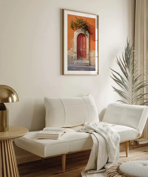 Çerçevesiz Poster Akdeniz Kırmızı Kapı - Resim 3