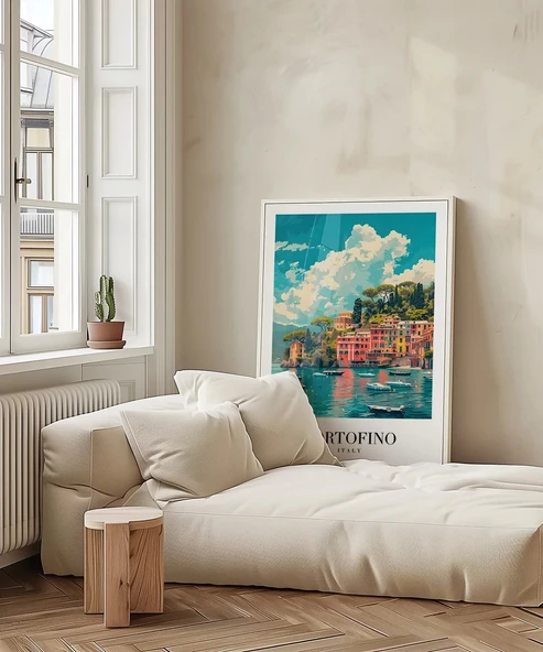 Çerçevesiz Poster Portofino'nun Renkli Kıyıları - Resim 4