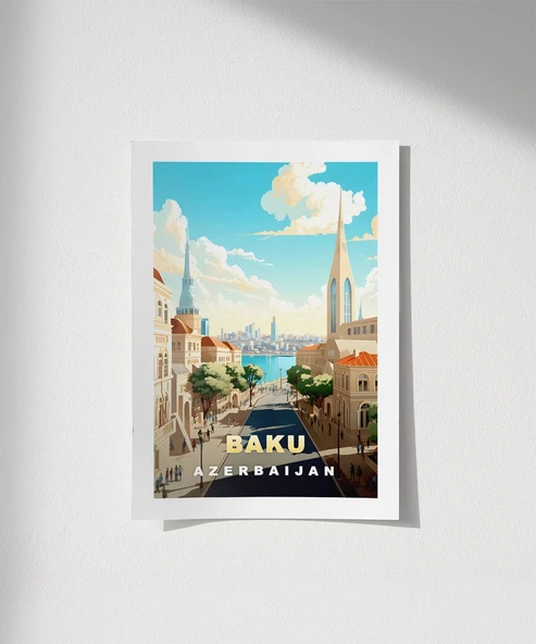 Çerçevesiz Poster Bakü’nün Modern ve Tarihi Yüzü ürün görseli