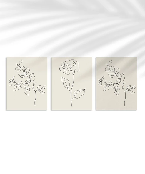 Çerçevesiz Poster Organik Minimalizm 3'lü ürün görseli