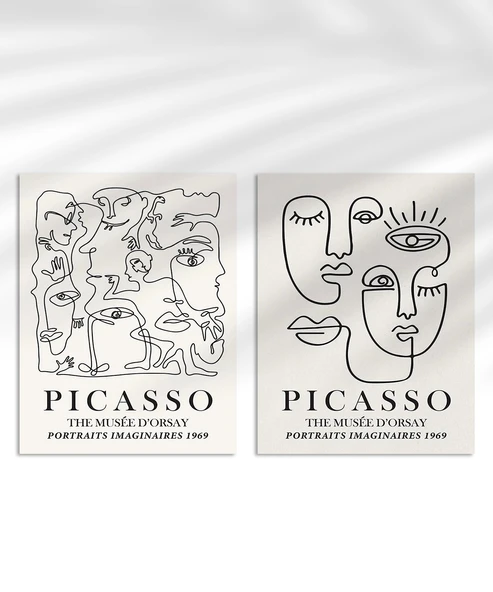 Çerçevesiz Poster Picasso İlhamlı 2'li ürün görseli