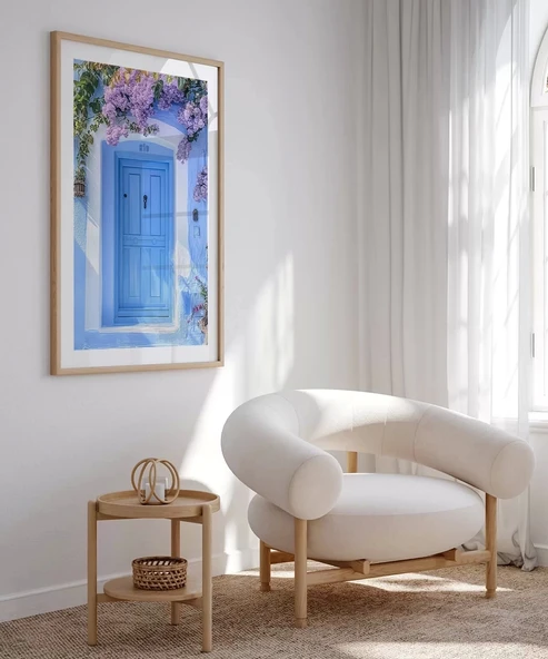 Çerçevesiz Poster Çiçeklerin Ardındaki Kapı - Resim 3