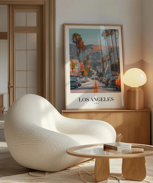 Çerçevesiz Poster Los Angeles Sokak Manzarası - Resim 5