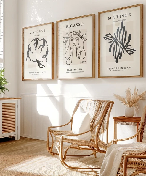 Çerçevesiz Poster Sanat Tarihinden İlham 3'lü - Resim 5