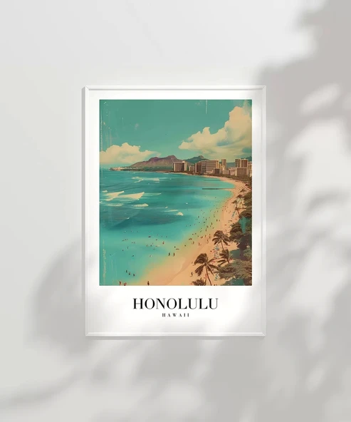 Çerçevesiz Poster Palmiye Rüzgarında Honolulu - Resim 2