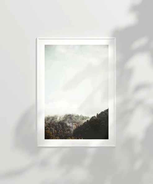 Çerçevesiz Poster Sislerin Ardındaki Orman - Resim 2