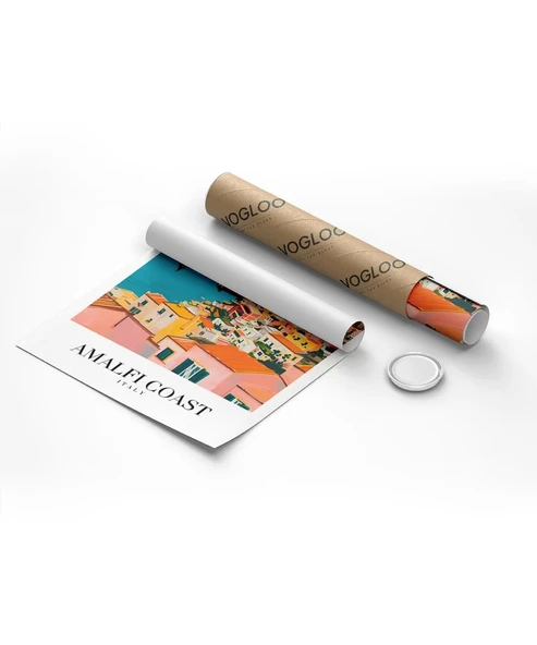 Çerçevesiz Poster Amalfi Sahili Sanatsal Duvar - Resim 8