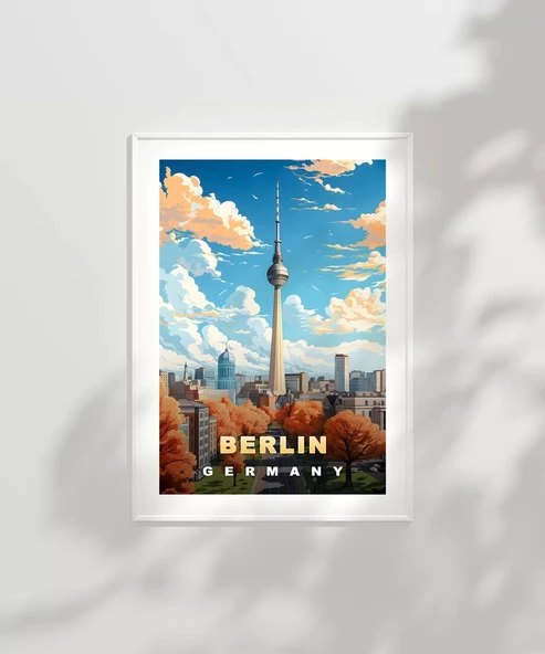 Çerçevesiz Poster Sonbaharda Berlin Gökyüzü - Resim 2