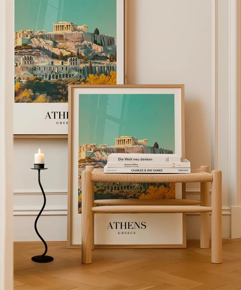 Çerçevesiz Poster Antik ve Modern Şehir - Resim 4