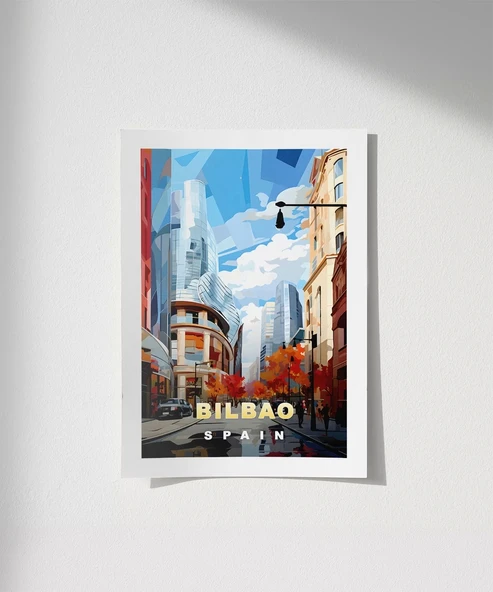 Çerçevesiz Poster Modern Sanatın Şehri Bilbao ürün görseli