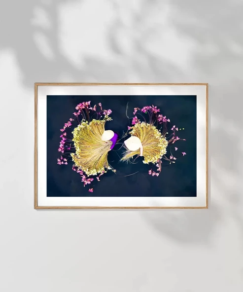 Çerçevesiz Poster Yaprak Yansımaları - Resim 7