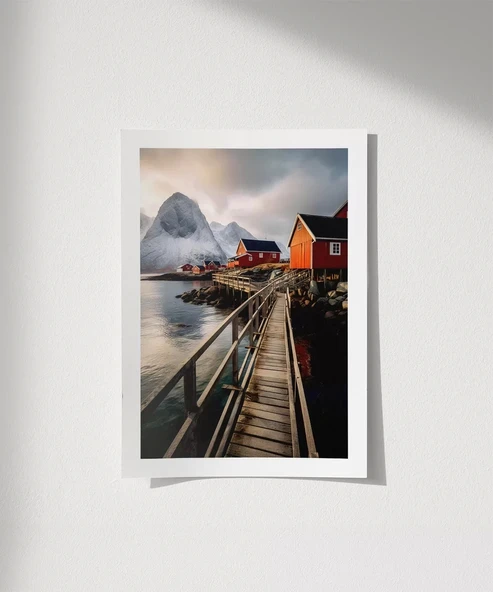 Çerçevesiz Poster Kuzey Kıyısındaki Evler ürün görseli