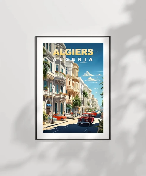Çerçevesiz Poster Akdeniz Cezayir Sokak Manzarası - Resim 7