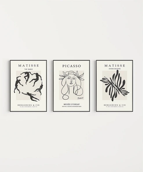 Çerçevesiz Poster Sanat Tarihinden İlham 3'lü - Resim 7