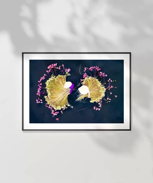 Çerçevesiz Poster Yaprak Yansımaları - Resim 6