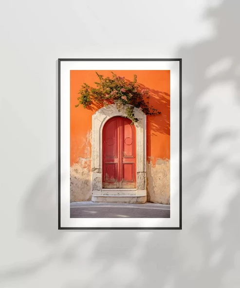 Çerçevesiz Poster Akdeniz Kırmızı Kapı - Resim 6