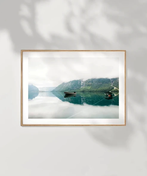 Çerçevesiz Poster Sakin Göl Manzarası - Resim 7