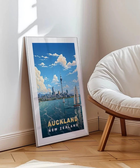 Çerçevesiz Poster Auckland Sanat Baskısı - Resim 3