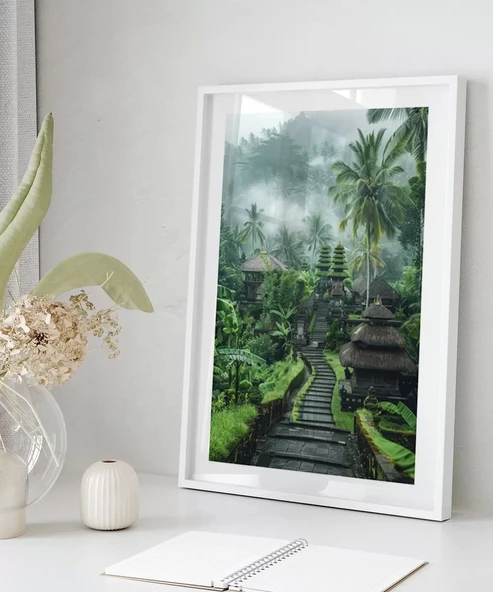 Çerçevesiz Poster Sisler İçinde Tapınak - Resim 4