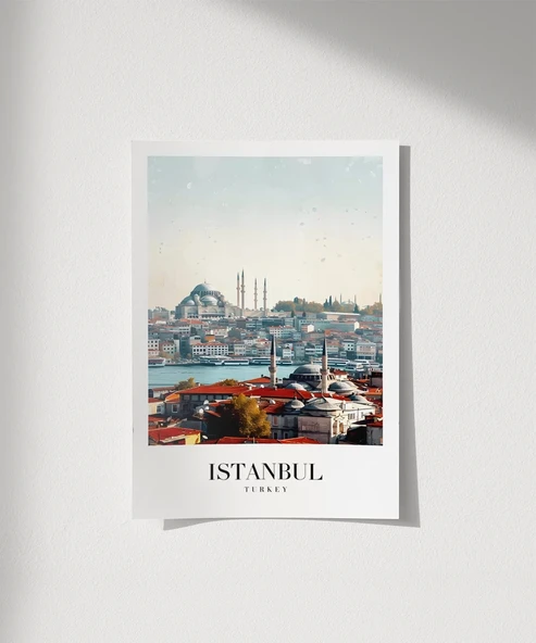 Çerçevesiz Poster Timeless Istanbul Skyline - 1
