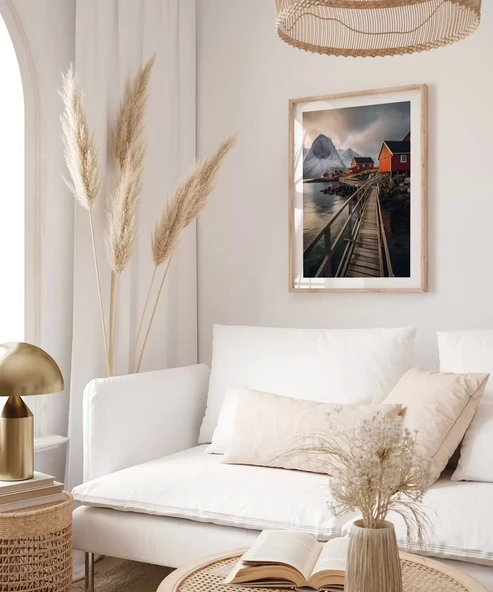 Çerçevesiz Poster Kuzey Kıyısındaki Evler - Resim 4