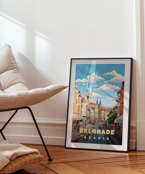 Çerçevesiz Poster Belgrade’ın Renkli Mimari Mirası - 3