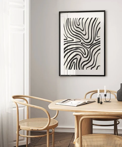 Çerçevesiz Poster Organik Hatlı Soyut - Resim 5