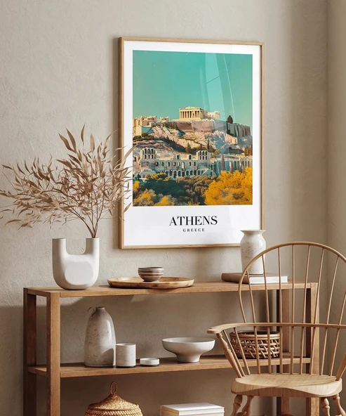 Çerçevesiz Poster Antik ve Modern Şehir - Resim 5