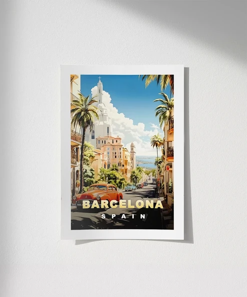 Çerçevesiz Poster Şehir ve Deniz Uyumu – Barcelo ürün görseli