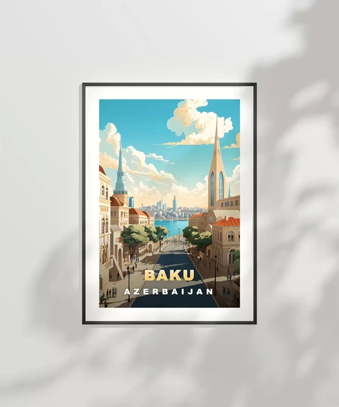 Çerçevesiz Poster Bakü’nün Modern ve Tarihi Yüzü - Resim 6