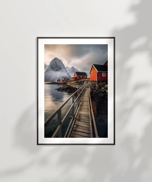 Çerçevesiz Poster Kuzey Kıyısındaki Evler - Resim 6