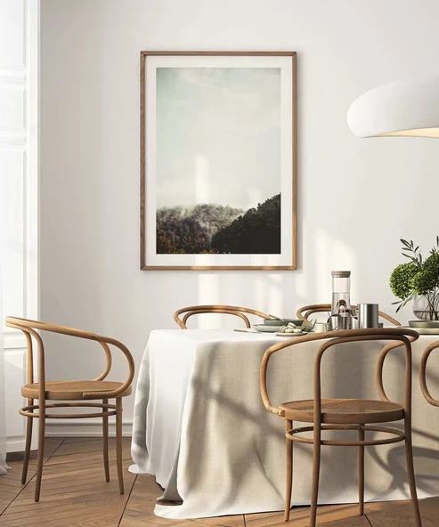 Çerçevesiz Poster Sislerin Ardındaki Orman - Resim 5