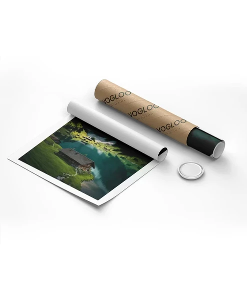 Çerçevesiz Poster Beyaz Zirveler ve Yeşil Vadi - Resim 8