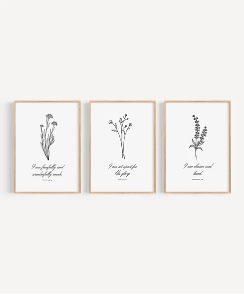 Çerçevesiz Poster Doğadan İlham Alan İncil 3'lü - Resim 7