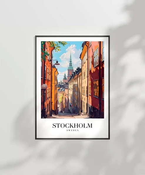 Çerçevesiz Poster Gamla Stan'ın Zarif Sokakları - Resim 6