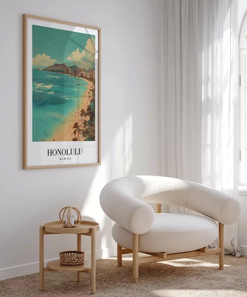 Çerçevesiz Poster Palmiye Rüzgarında Honolulu - Resim 3