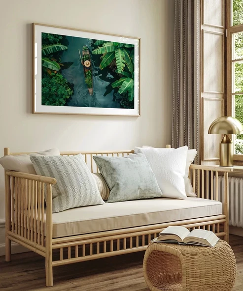 Çerçevesiz Poster Tropikal Nehirde Yolculuk - Resim 3