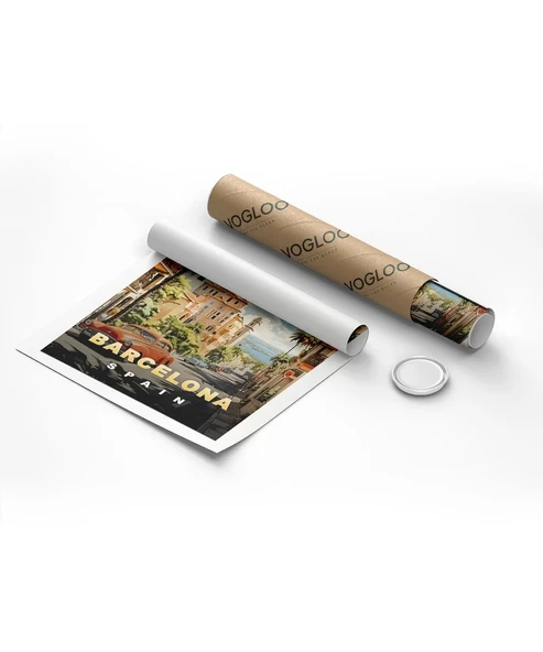 Çerçevesiz Poster Şehir ve Deniz Uyumu – Barcelo - Resim 8