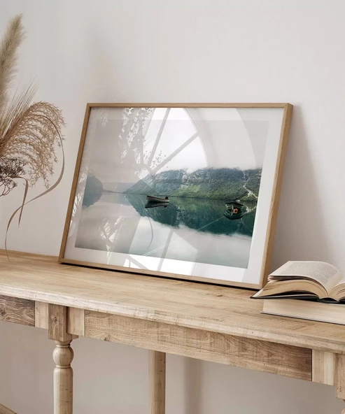 Çerçevesiz Poster Sakin Göl Manzarası - Resim 4