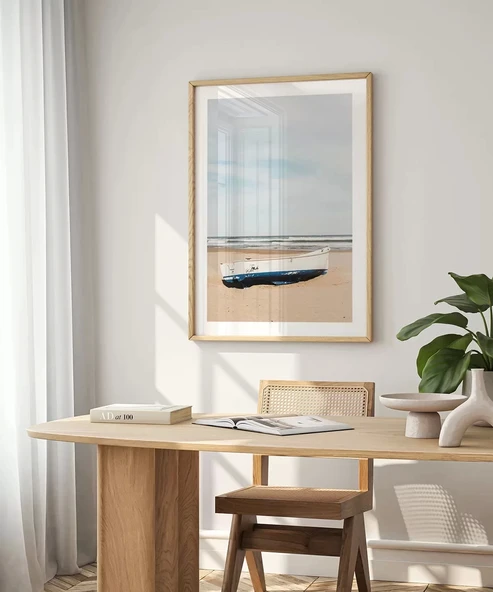 Çerçevesiz Poster Kumsaldaki Kayık ürün görseli