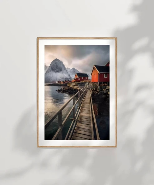 Çerçevesiz Poster Kuzey Kıyısındaki Evler - Resim 7