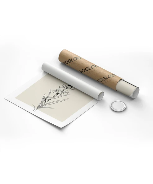 Çerçevesiz Poster Sade Çiçek Sanatı 3'lü - Resim 8