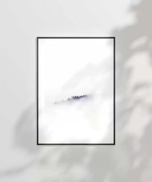 Çerçevesiz Poster Sisli Zirve - Resim 6