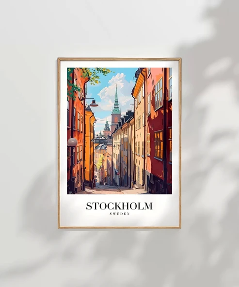 Çerçevesiz Poster Gamla Stan'ın Zarif Sokakları - Resim 7